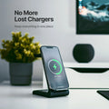 3-in-1 Wireless Charger Dock with 15W Fast Charging for Smartphone, Smartwatch, and Earbuds - Sleek and Compact Design
