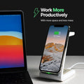 3-in-1 Wireless Charger Dock with 15W Fast Charging for Smartphone, Smartwatch, and Earbuds - Sleek and Compact Design