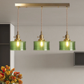 Elegant Hanging Lamp | Glass Pendant Light with Brass Fixture | Adjustable Height for Cozy Kitchen Ambiance 13