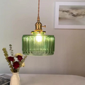 Elegant Hanging Lamp | Glass Pendant Light with Brass Fixture | Adjustable Height for Cozy Kitchen Ambiance 3