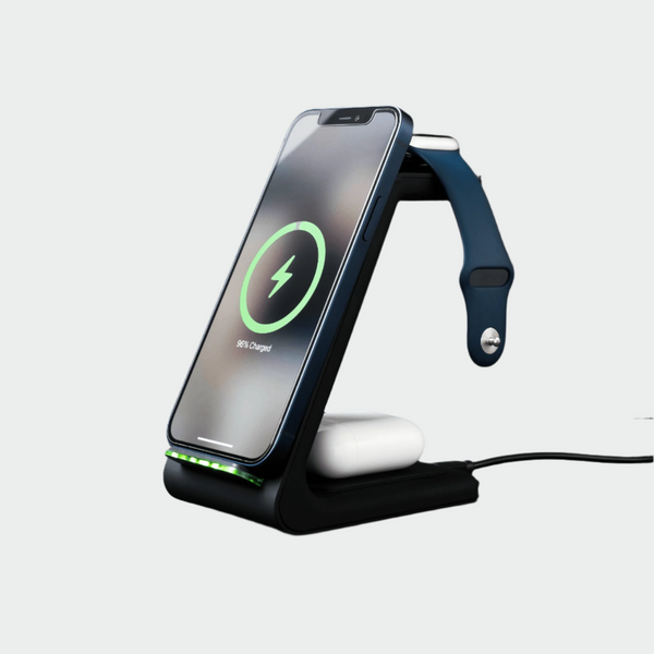 3-in-1 Wireless Charging Dock — Phone, Watch & Earbuds Station
