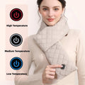 Heated Women's Neck Scarf Warmer with Quilted Design and 3 Adjustable Temperature Settings