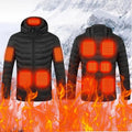 Men's Heated Puffer Jacket with Adjustable Temperature Control and Built-In Hood – Lightweight Synthetic Insulation Winter Coat