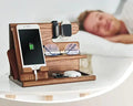 Wood Desk Organizer with Phone Stand & Charging Slot