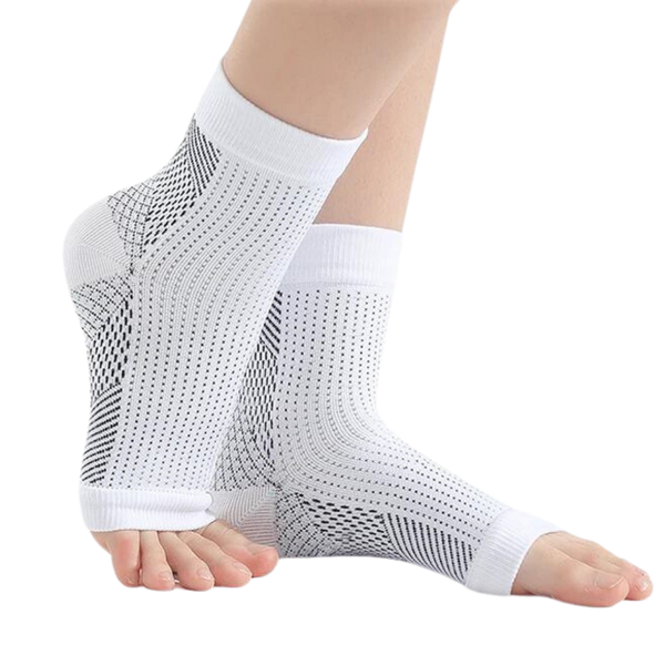 Open-Toe Compression Socks for Daily Wear — Non-Slip Support