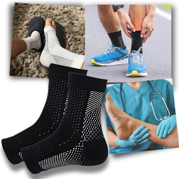 Open-Toe Compression Socks for Daily Wear — Non-Slip Support