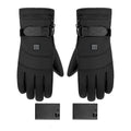 Rechargeable Heated Gloves with Touchscreen Fingertips and Waterproof Shell for Skiing and Motorcycling – Black