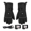 Rechargeable Heated Gloves with Touchscreen Fingertips and Waterproof Shell for Skiing and Motorcycling – Black