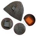 Rechargeable Heated Winter Beanie with Ear Flaps and 3400mAh Battery – Warm Knit Skull Cap for Outdoor Activities