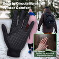 Thermal Windproof Winter Gloves with Touchscreen Compatibility and Non-Slip Silicone Palm for Outdoor Use