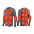 USB Heated Thermal Underwear Set with Multiple Heating Zones and Adjustable Temperature for Cold Weather