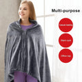 Wearable Heated Blanket Shawl with USB Power, Plush Fleece Cape with Zipper and Adjustable Heat Settings