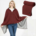 Wearable Heated Blanket Throw with 8 Heating Zones, USB Power, Zipper Closure, and Integrated Hood for Ultimate Comfort