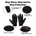 Winter Cycling Gloves Waterproof with Touchscreen Fingertips and Fleece Lining for Cold Weather
