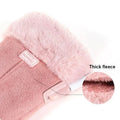 Women's Heated Gloves with USB Rechargeable Battery, Faux Fur Cuffs, Fleece Lining, Touchscreen Compatible